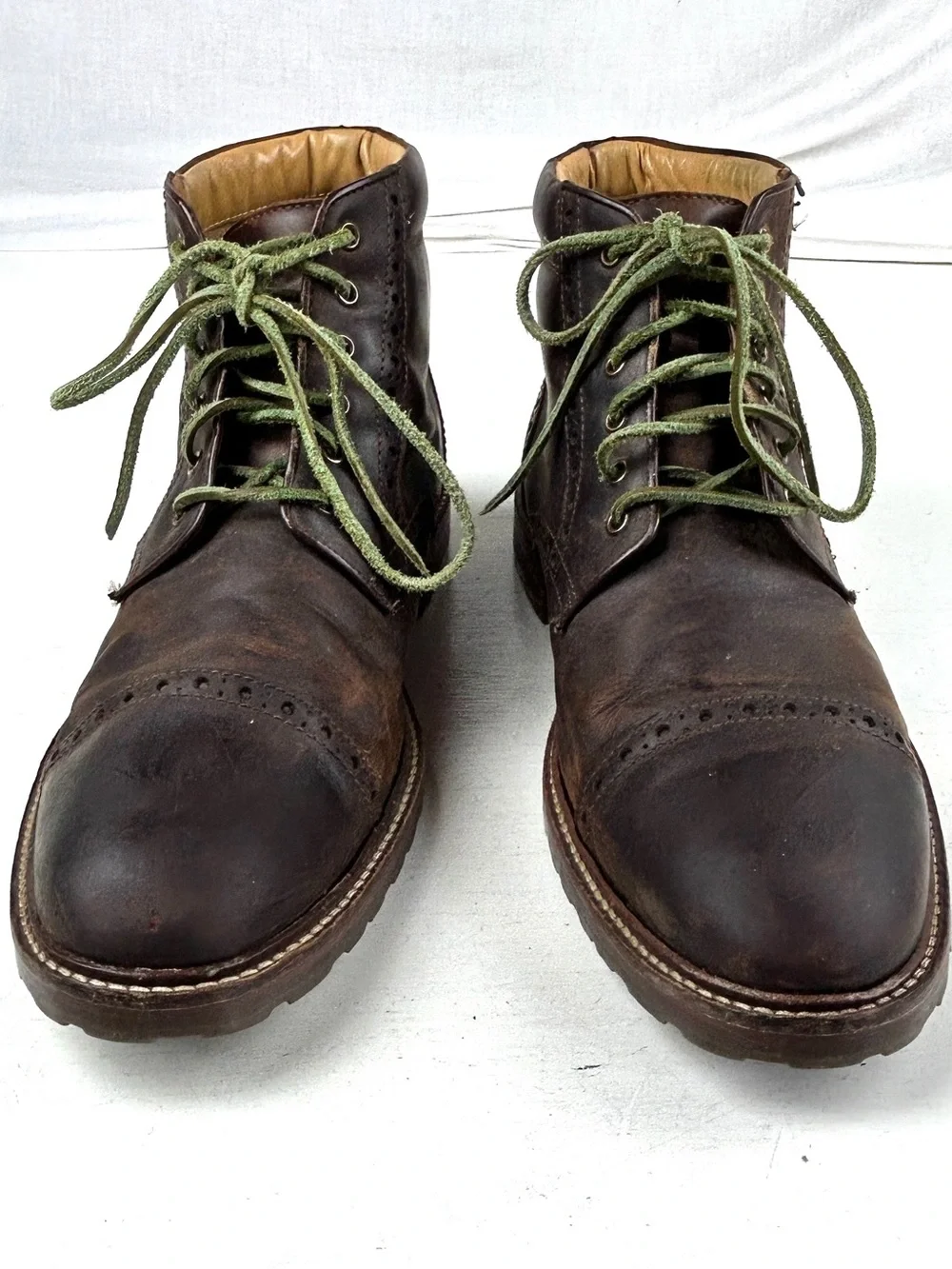 Florsheim Brown Leather Wingtip Brogue Cap Toe Boots, Men’s 11D 11874-215